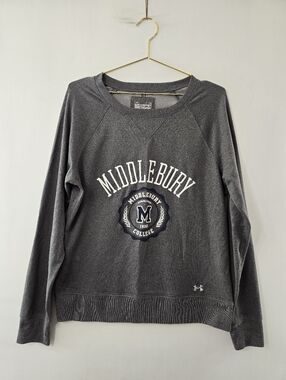 Under Armour UA Middlebury College Crewneck Jersey Logo Collegiate Sweatshirt L